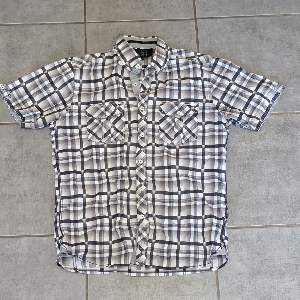 Orvieto Black and White Checkered Short Sleeves Shirt